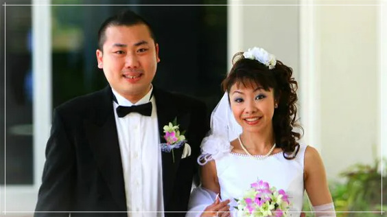 落語家桂宮治さん、結婚式の写真